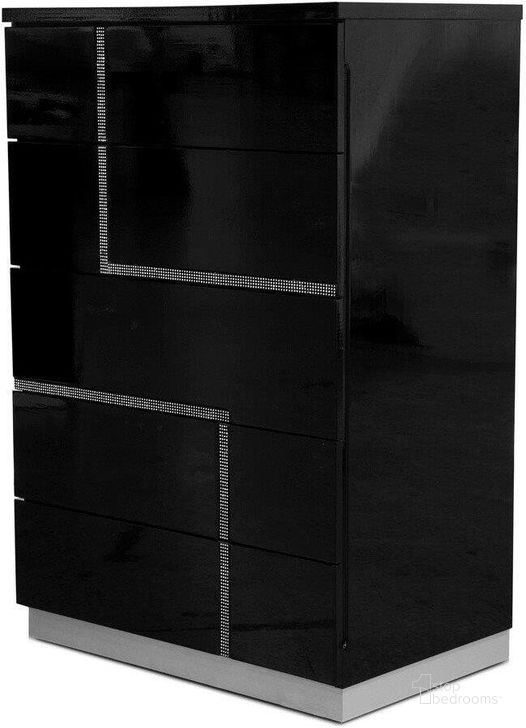 The appearance of Barcelona Poplar Wood 5 Drawer Bedroom Chest In Black High Gloss designed by Best Master Furniture in the modern / contemporary interior design. This black piece of furniture  was selected by 1StopBedrooms from Barcelona Collection to add a touch of cosiness and style into your home. Sku: BARCBC. Material: Wood. Product Type: Chest. Image1