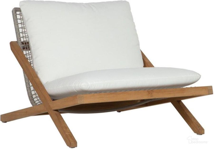 The appearance of Bari Lounge Chair In Natural And Stinson White designed by Sunpan in the modern / contemporary interior design. This natural and white piece of furniture  was selected by 1StopBedrooms from Bari Collection to add a touch of cosiness and style into your home. Sku: 109461. Material: Fabric. Product Type: Outdoor Lounge Chair. Image1