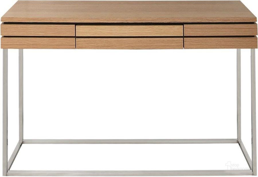 The appearance of Barnes Console Table In Brown designed by Camden Isle Furniture in the modern / contemporary interior design. This brown piece of furniture  was selected by 1StopBedrooms from Barnes Collection to add a touch of cosiness and style into your home. Sku: 86635. Product Type: Console Table. Material: Stainless Steel. Image1