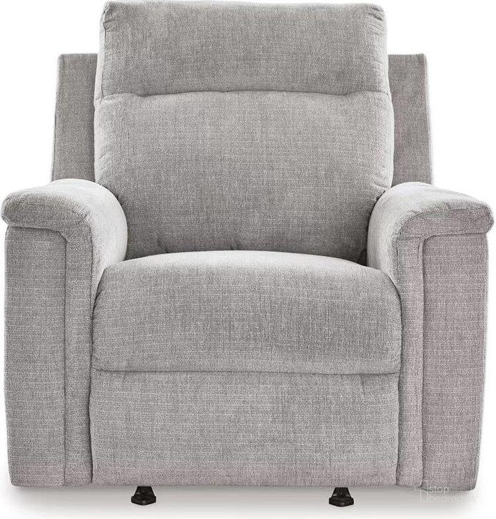 The appearance of Barnsana Power Recliner In Ash designed by Signature Design by Ashley in the modern / contemporary interior design. This ash piece of furniture  was selected by 1StopBedrooms from Barnsana Collection to add a touch of cosiness and style into your home. Sku: 3320198. Material: Fabric. Product Type: Recliner. Image1