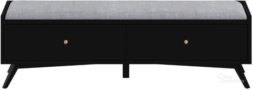 The appearance of Barnveld Black Bedroom Bench designed by Bennett Interiors in the transitional interior design. This black piece of furniture  was selected by 1StopBedrooms from Barnveld Collection to add a touch of cosiness and style into your home. Sku: 966BLK-12. Material: Wood Veneer. Product Type: Bedroom Bench. Image1