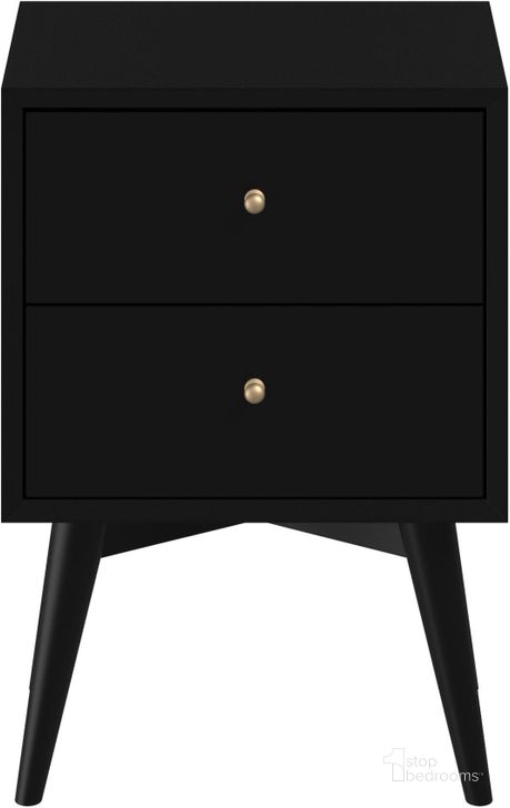 The appearance of Barnveld Black Nightstand designed by Bennett Interiors in the transitional interior design. This black piece of furniture  was selected by 1StopBedrooms from Barnveld Collection to add a touch of cosiness and style into your home. Sku: 966BLK-02. Product Type: Nightstand. Material: Wood Veneer. Image1