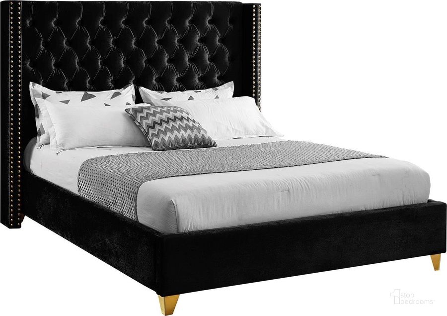The appearance of Barolo Black Velvet Full Bed designed by Meridian in the modern / contemporary interior design. This black velvet piece of furniture  was selected by 1StopBedrooms from Barolo Collection to add a touch of cosiness and style into your home. Sku: BaroloBlack-F-1;BaroloBlack-F-2. Bed Type: Platform Bed. Product Type: Platform Bed. Bed Size: Full. Image1