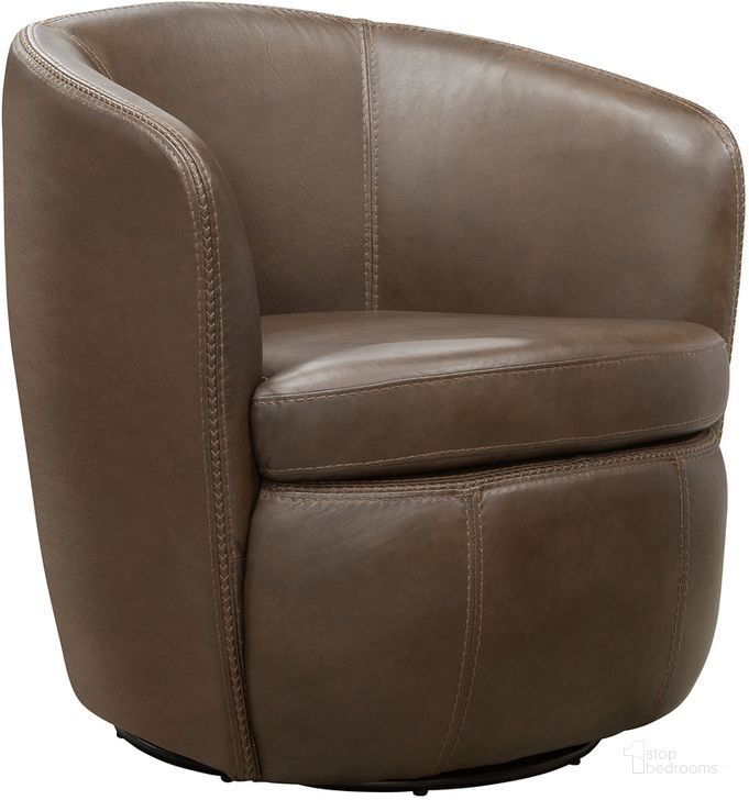The appearance of Barolo Swivel Club Chair In Brown designed by Parker House in the transitional interior design. This brown piece of furniture  was selected by 1StopBedrooms from Barolo Collection to add a touch of cosiness and style into your home. Sku: SBAR#912S-VGBR. Material: Leather. Product Type: Living Room Chair. Image1