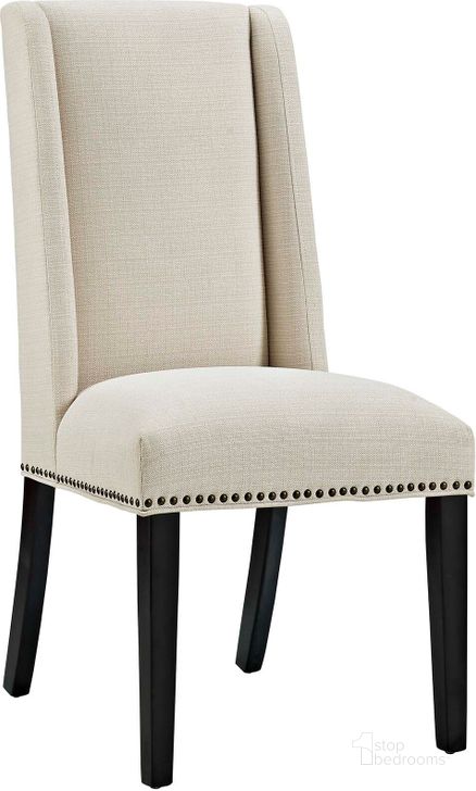 The appearance of Baron Beige Fabric Dining Chair designed by Modway in the modern / contemporary interior design. This beige piece of furniture  was selected by 1StopBedrooms from Baron Collection to add a touch of cosiness and style into your home. Sku: EEI-2233-BEI. Material: Wood. Product Type: Dining Chair. Image1