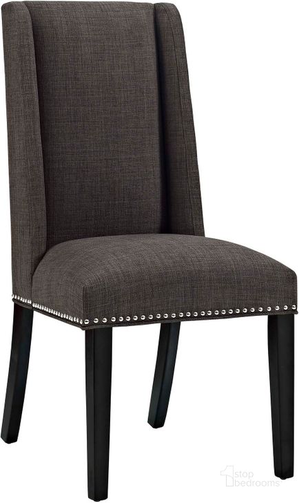 The appearance of Baron Brown Fabric Dining Chair designed by Modway in the modern / contemporary interior design. This brown piece of furniture  was selected by 1StopBedrooms from Baron Collection to add a touch of cosiness and style into your home. Sku: EEI-2233-BRN. Material: Wood. Product Type: Dining Chair. Image1
