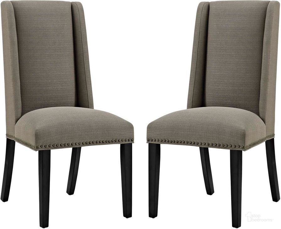 The appearance of Baron Granite Dining Chair Fabric Set of 2 designed by Modway in the modern / contemporary interior design. This granite piece of furniture  was selected by 1StopBedrooms from Baron Collection to add a touch of cosiness and style into your home. Sku: EEI-2748-GRA-SET. Material: Wood. Product Type: Dining Chair. Image1