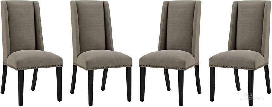 The appearance of Baron Granite Dining Chair Fabric Set of 4 designed by Modway in the modern / contemporary interior design. This granite piece of furniture  was selected by 1StopBedrooms from Baron Collection to add a touch of cosiness and style into your home. Sku: EEI-3503-GRA. Material: Wood. Product Type: Dining Chair. Image1
