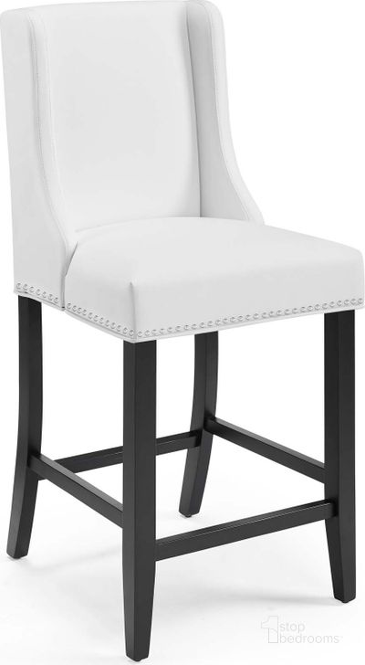 The appearance of Baron White Faux Leather Counter Stool designed by Modway in the modern / contemporary interior design. This white piece of furniture  was selected by 1StopBedrooms from Baron Collection to add a touch of cosiness and style into your home. Sku: EEI-3736-WHI. Material: Wood. Product Type: Barstool. Image1