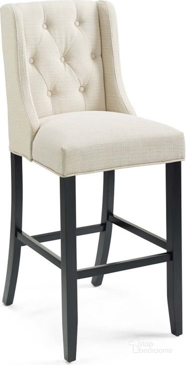 The appearance of Baronet Beige Tufted Button Upholstered Fabric Bar Stool designed by Modway in the modern / contemporary interior design. This beige piece of furniture  was selected by 1StopBedrooms from Baronet Collection to add a touch of cosiness and style into your home. Sku: EEI-3741-BEI. Material: MDF. Product Type: Barstool. Image1