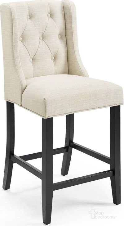 The appearance of Baronet Beige Tufted Button Upholstered Fabric Counter Stool EEI-3739-BEI designed by Modway in the modern / contemporary interior design. This beige piece of furniture  was selected by 1StopBedrooms from Baronet Collection to add a touch of cosiness and style into your home. Sku: EEI-3739-BEI. Material: Wood. Product Type: Barstool. Image1