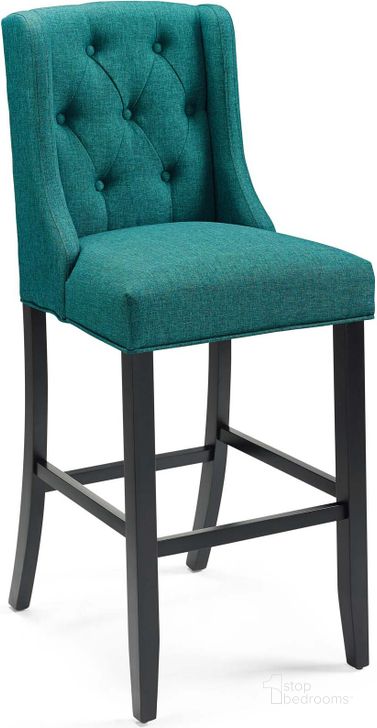 The appearance of Baronet Teal Tufted Button Upholstered Fabric Bar Stool designed by Modway in the modern / contemporary interior design. This teal piece of furniture  was selected by 1StopBedrooms from Baronet Collection to add a touch of cosiness and style into your home. Sku: EEI-3741-TEA. Material: MDF. Product Type: Barstool. Image1