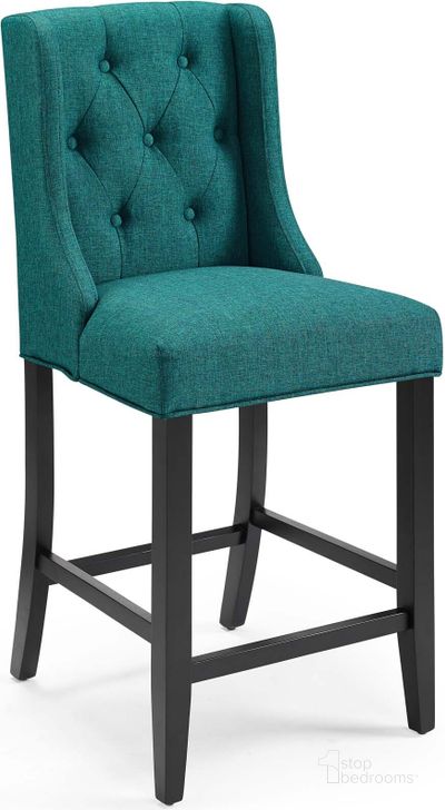 The appearance of Baronet Teal Tufted Button Upholstered Fabric Counter Stool designed by Modway in the modern / contemporary interior design. This teal piece of furniture  was selected by 1StopBedrooms from Baronet Collection to add a touch of cosiness and style into your home. Sku: EEI-3739-TEA. Material: Wood. Product Type: Barstool. Image1
