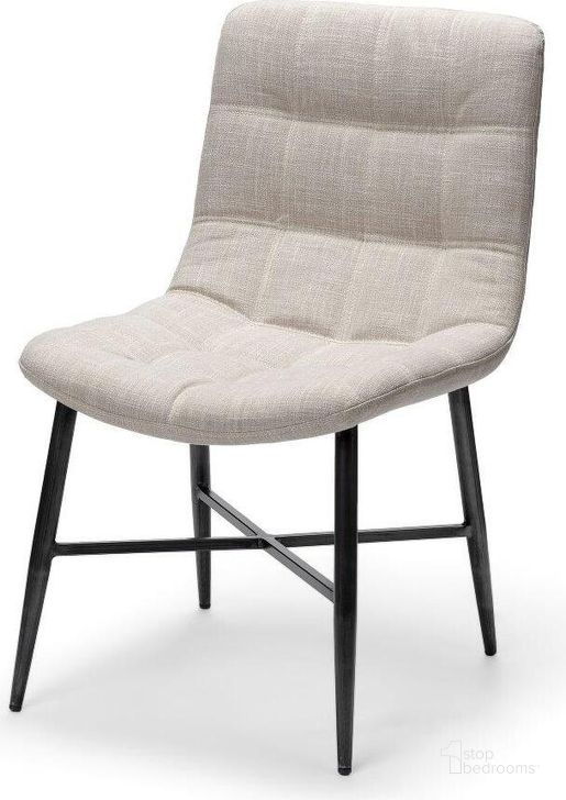 The appearance of Barrow I Beige Fabric Wrap Black Metal Frame Dining Chair Set of 2 designed by Mercana in the modern / contemporary interior design. This black and beige piece of furniture  was selected by 1StopBedrooms from Barrow Collection to add a touch of cosiness and style into your home. Sku: 68307. Material: Metal. Product Type: Dining Chair. Image1