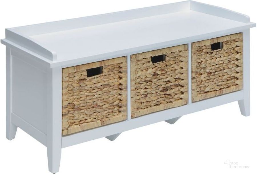 The appearance of Bartholome White Accent and Storage Bench designed by Isaac Tahari in the transitional interior design. This white piece of furniture  was selected by 1StopBedrooms from Bartholome Collection to add a touch of cosiness and style into your home. Sku: 96759. Material: Wood. Product Type: Storage Bench. Image1