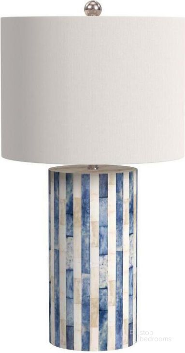 The appearance of Bassett Mirror Coburn White Blue Bone Table Lamp designed by Bassett Mirror Company in the transitional interior design. This white blue piece of furniture  was selected by 1StopBedrooms from Coburn Collection to add a touch of cosiness and style into your home. Sku: L3795TEC. Material: Bone. Product Type: Table Lamp. Image1