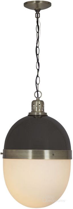 The appearance of Bassett Mirror Garfield Antique Brass Black Nickel Pendant designed by Bassett Mirror Company in the modern / contemporary interior design. This antique piece of furniture  was selected by 1StopBedrooms from Garfield Collection to add a touch of cosiness and style into your home. Sku: L3767P. Product Type: Pendant Lighting. Material: Metal/Glass.