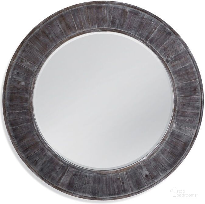 The appearance of Bassett Mirror Hunter Distressed Grey Round Mirror designed by Bassett Mirror Company in the transitional interior design. This distressed grey piece of furniture  was selected by 1StopBedrooms from Hunter Collection to add a touch of cosiness and style into your home. Sku: M4448BEC. Product Type: Accent Mirror.