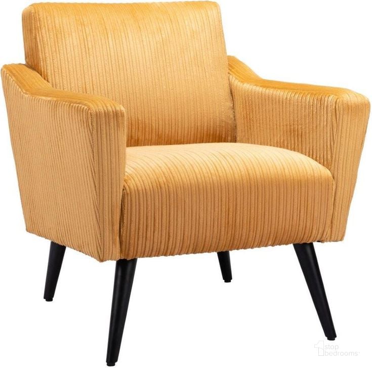 The appearance of Bastille Accent Chair Yellow designed by Zuo Modern in the modern / contemporary interior design. This yellow piece of furniture  was selected by 1StopBedrooms from Bastille Collection to add a touch of cosiness and style into your home. Sku: 109221. Product Type: Accent Chair. Material: Plywood. Image1