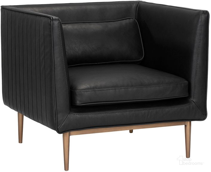 The appearance of Batavia Armchair In Vintage Black designed by Sunpan in the modern / contemporary interior design. This vintage black piece of furniture  was selected by 1StopBedrooms from Batavia Collection to add a touch of cosiness and style into your home. Sku: 107321. Material: Faux Leather. Product Type: Arm Chair. Image1