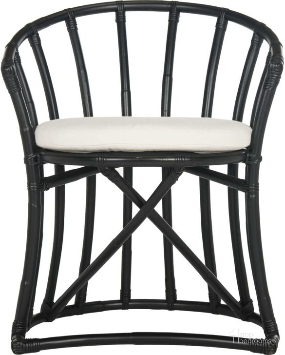 The appearance of Bates Black and White Rattan Accent Chair designed by Safavieh in the modern / contemporary interior design. This black piece of furniture  was selected by 1StopBedrooms from Safavieh WIK Collection to add a touch of cosiness and style into your home. Sku: WIK6500A. Product Type: Accent Chair. Material: Rattan. Image1