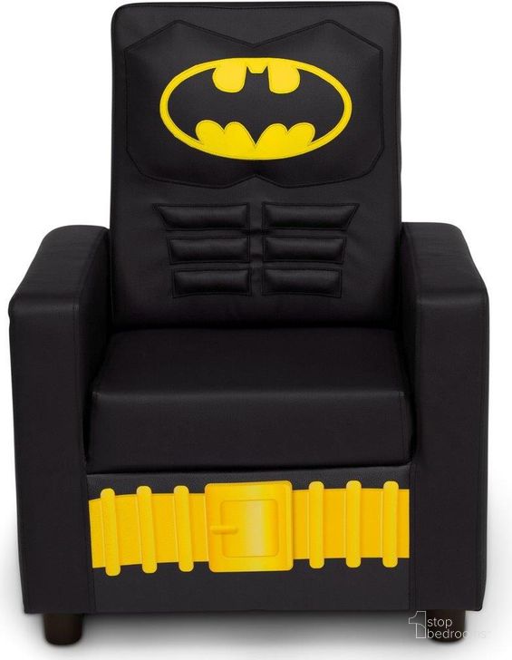 The appearance of Batman High Back Upholstered Chair designed by Delta Children in the modern / contemporary interior design. This black piece of furniture  was selected by 1StopBedrooms from  to add a touch of cosiness and style into your home. Sku: UP83590BT-1200. Material: Wood. Product Type: Kids Chair. Image1