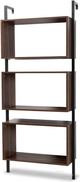 The appearance of Baxton Studio Aldis Modern Industrial Walnut Brown Finished Wood And Black Metal 3-Tier Display Shelf designed by Baxton Studio in the industrial interior design. This black piece of furniture  was selected by 1StopBedrooms from Aldis Collection to add a touch of cosiness and style into your home. Sku: BRO-002. Material: MDF. Product Type: Display Shelf. Image1