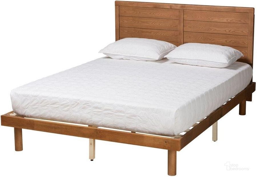 The appearance of Baxton Studio Daina Mid Century Modern Ash Walnut Finished Wood Full Size Platform Bed designed by Baxton Studio in the transitional interior design. This ash walnut piece of furniture  was selected by 1StopBedrooms from Daina Collection to add a touch of cosiness and style into your home. Sku: Daina-Ash Walnut-Full. Bed Type: Platform Bed. Product Type: Platform Bed. Bed Size: Full. Material: Rubberwood. Image1