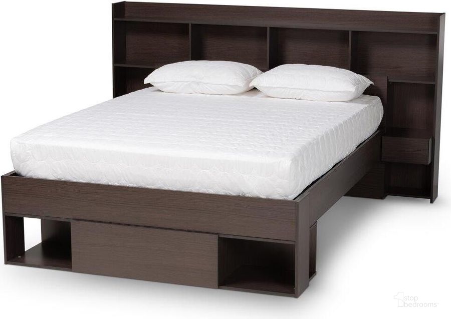 The appearance of Baxton Studio Dexton Modern And Contemporary Dark Brown Finished Wood Queen Size Platform Storage Bed designed by Baxton Studio in the modern / contemporary interior design. This dark brown piece of furniture  was selected by 1StopBedrooms from Dexton Collection to add a touch of cosiness and style into your home. Sku: SEBED13031026-Modi Wenge-Queen. Bed Type: Platform Bed. Product Type: Platform Bed. Bed Size: Queen. Material: MDF. Image1