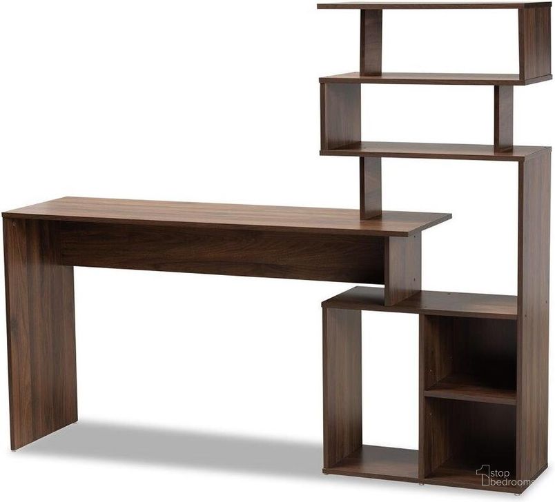 The appearance of Baxton Studio Foster Modern And Contemporary Walnut Brown Finished Wood Storage Desk With Shelves designed by Baxton Studio in the modern / contemporary interior design. This walnut brown piece of furniture  was selected by 1StopBedrooms from Foster Collection to add a touch of cosiness and style into your home. Sku: SESD8014WI-Columbia-Desk. Product Type: Desk. Material: MDF. Image1