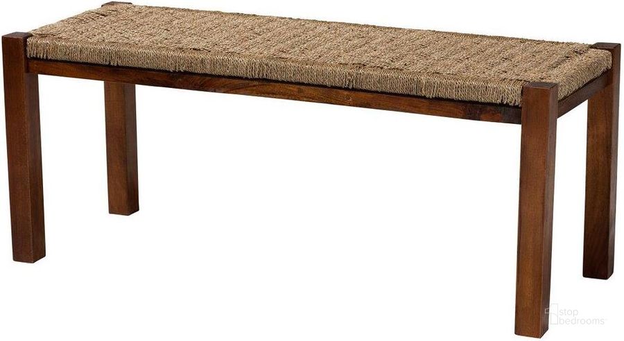 The appearance of Baxton Studio Hermes Mid-Century Modern Transitional Natural Seagrass And Mahogany Wood Bench designed by Baxton Studio in the transitional interior design. This walnut brown piece of furniture  was selected by 1StopBedrooms from Hermes Collection to add a touch of cosiness and style into your home. Sku: DC9052-Wood-Bench. Material: Wood. Product Type: Bench. Image1