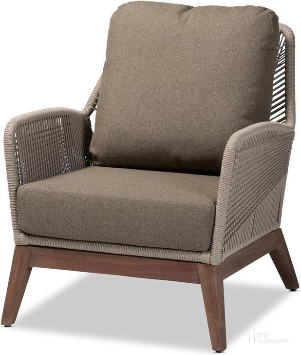 The appearance of Baxton Studio Jennifer Mid-Century Transitional Grey Woven Rope Mahogany Accent Chair designed by Baxton Studio in the transitional interior design. This grey piece of furniture  was selected by 1StopBedrooms from Jennifer Collection to add a touch of cosiness and style into your home. Sku: Jennifer-Grey-CC. Material: Wood. Product Type: Accent Chair. Image1