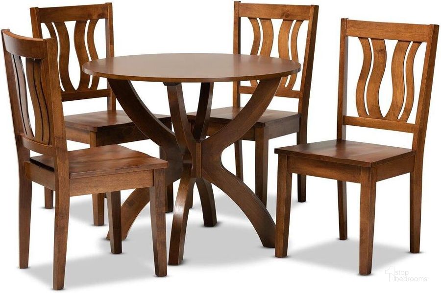 The appearance of Baxton Studio Karla Modern And Contemporary Transitional Walnut Brown Finished Wood 5 Piece Dining Set designed by Baxton Studio in the modern / contemporary interior design. This walnut piece of furniture  was selected by 1StopBedrooms from Karla Collection to add a touch of cosiness and style into your home. Sku: Karla-Walnut-5PC Dining Set. Product Type: Dining Room Set. Material: Rubberwood. Image1