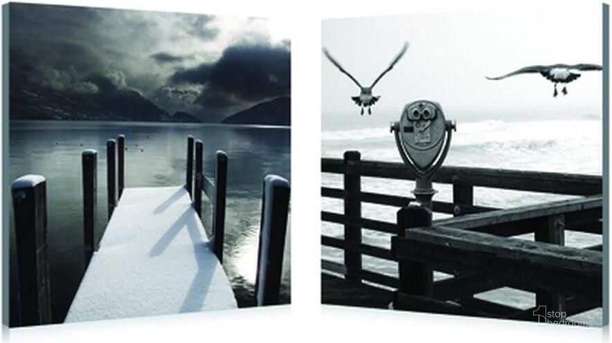 The appearance of Baxton Studio Lake Lookout Mounted Photography Print Diptych designed by Baxton Studio in the modern / contemporary interior design. This black and white piece of furniture  was selected by 1StopBedrooms from Lake Collection to add a touch of cosiness and style into your home. Sku: HH-4013AB. Product Type: Wall Art. Material: MDF.