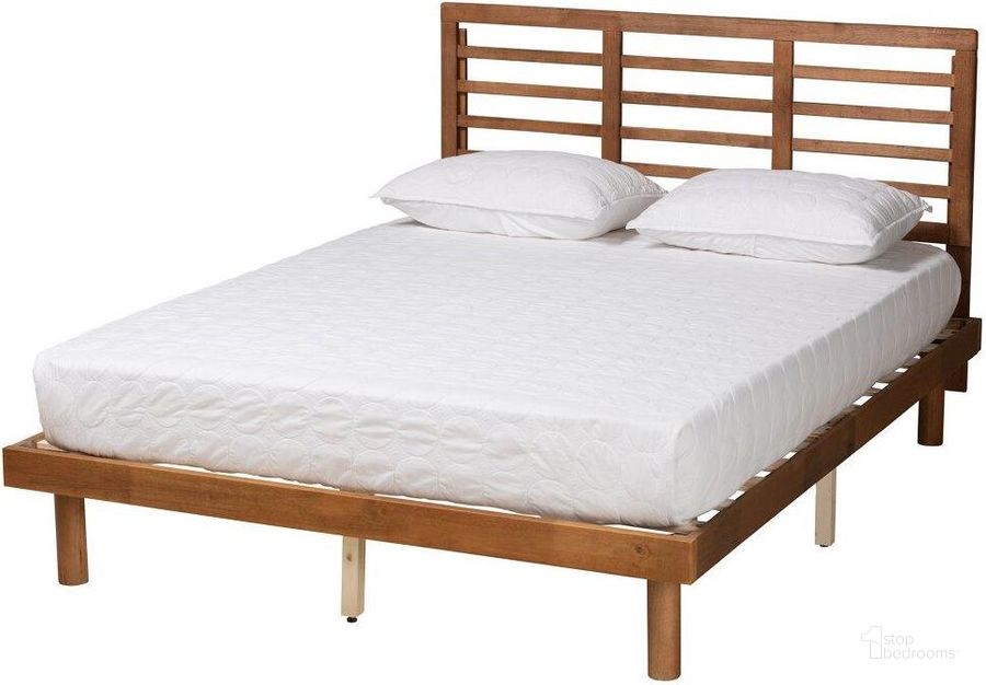 The appearance of Baxton Studio Lucine Mid Century Modern Ash Walnut Finished Wood Queen Size Platform Bed designed by Baxton Studio in the transitional interior design. This ash walnut piece of furniture  was selected by 1StopBedrooms from Lucine Collection to add a touch of cosiness and style into your home. Sku: Lucine-Ash Walnut-Queen. Bed Type: Platform Bed. Product Type: Platform Bed. Bed Size: Queen. Material: Rubberwood. Image1