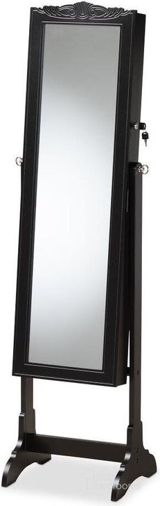The appearance of Baxton Studio Madigan Modern And Contemporary Black Finished Wood Jewelry Armoire With Mirror designed by Baxton Studio in the modern / contemporary interior design. This black piece of furniture  was selected by 1StopBedrooms from Madigan Collection to add a touch of cosiness and style into your home. Sku: JC465B-BK-BLACK. Material: MDF. Product Type: Jewelry Armoire. Image1