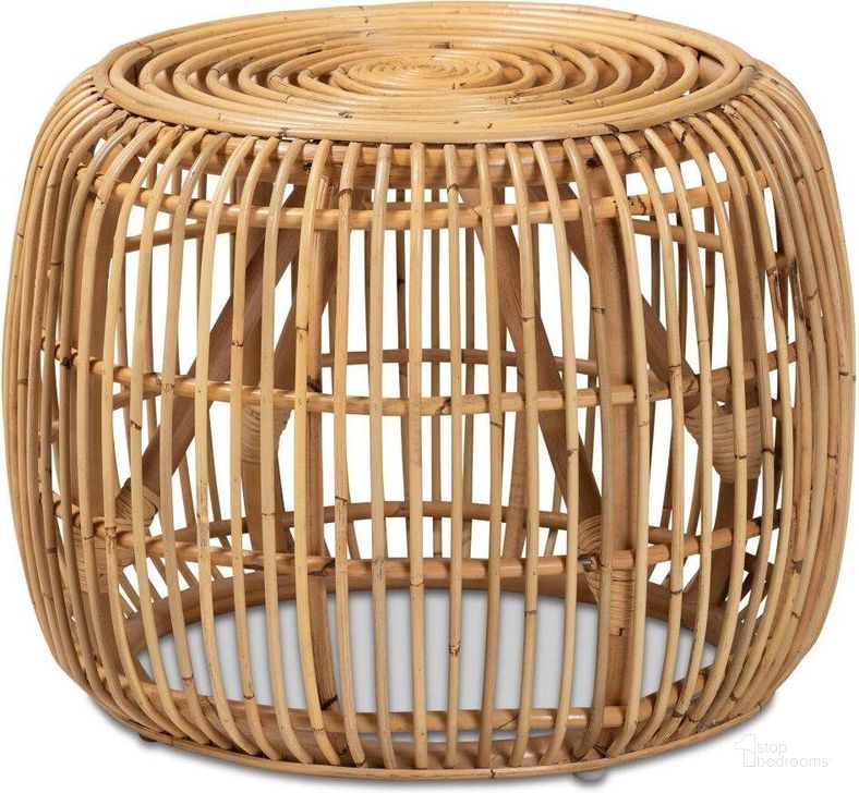 The appearance of Baxton Studio Maverick Modern Bohemian Natural Brown Rattan End table designed by Baxton Studio in the coastal interior design. This natural brown piece of furniture  was selected by 1StopBedrooms from Maverick Collection to add a touch of cosiness and style into your home. Sku: Maverick-Rattan-ET. Product Type: End Table. Material: Rattan. Image1