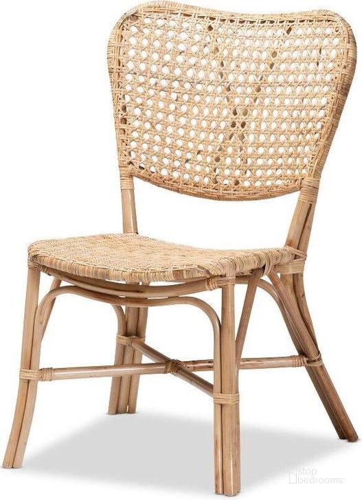 The appearance of Baxton Studio Nadira Modern Bohemian Natural Brown Finished Rattan Dining Chair designed by Baxton Studio in the coastal interior design. This natural brown piece of furniture  was selected by 1StopBedrooms from Nadira Collection to add a touch of cosiness and style into your home. Sku: RCN003-Rattan-DC. Product Type: Dining Chair. Material: Rattan. Image1