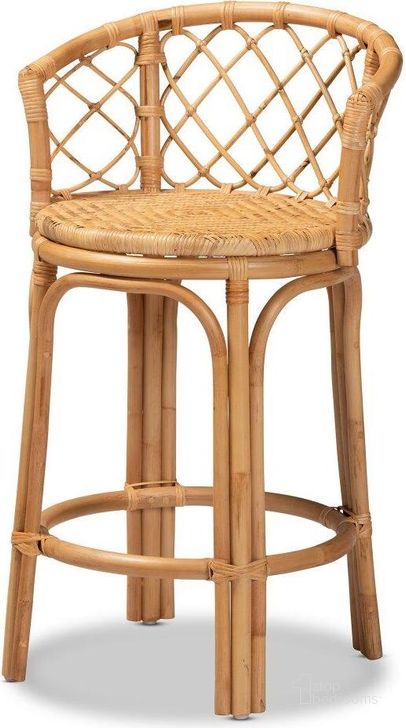 The appearance of Baxton Studio Orchard Modern Bohemian Natural Brown Rattan Counter Stool designed by Baxton Studio in the coastal interior design. This natural brown piece of furniture  was selected by 1StopBedrooms from Orchard Collection to add a touch of cosiness and style into your home. Sku: Orchard-Rattan-CS. Material: Rattan. Product Type: Barstool. Image1