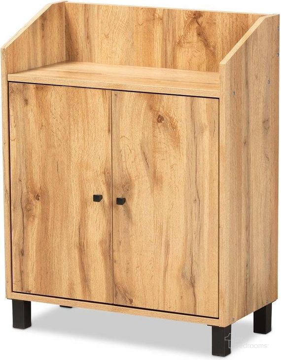 The appearance of Baxton Studio Rossin Modern And Contemporary Oak Brown Finished Wood 2 Door Entryway Shoe Storage Cabinet With Top Shelf designed by Baxton Studio in the modern / contemporary interior design. This oak piece of furniture  was selected by 1StopBedrooms from Rossin Collection to add a touch of cosiness and style into your home. Sku: ATSC1614-Wotan Oak-Shoe Cabinet. Material: MDF. Product Type: Shoe Cabinet. Image1