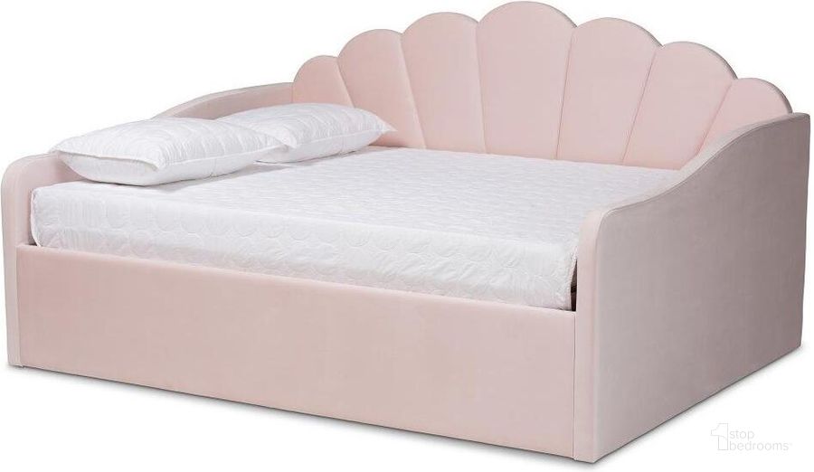 The appearance of Baxton Studio Timila Modern And Contemporary Light Pink Velvet Fabric Upholstered Queen Size Daybed designed by Baxton Studio in the modern / contemporary interior design. This light pink piece of furniture  was selected by 1StopBedrooms from Timila Collection to add a touch of cosiness and style into your home. Sku: BBT61078-Light Pink Velvet-Daybed-Queen. Bed Type: Daybed. Product Type: DayBed. Bed Size: Queen. Material: MDF. Image1