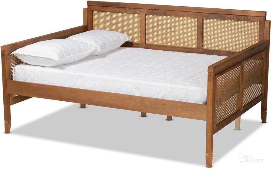 The appearance of Baxton Studio Toveli Vintage French Inspired Ash Walnut Finished Wood And Synthetic Rattan Full Size Daybed designed by Baxton Studio in the rustic / southwestern interior design. This ash walnut piece of furniture  was selected by 1StopBedrooms from Toveli Collection to add a touch of cosiness and style into your home. Sku: MG0015-Ash Walnut Rattan-Daybed-Full. Bed Type: Daybed. Product Type: DayBed. Bed Size: Full. Material: Rubberwood. Image1