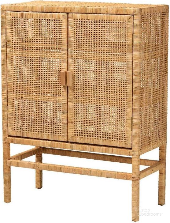 The appearance of Baxton Studio Vivan Modern Bohemian Natural Brown Rattan and Mahogany Wood 3 Shelf Storage Cabinet designed by Baxton Studio in the coastal interior design. This natural brown piece of furniture  was selected by 1StopBedrooms from Vivan Collection to add a touch of cosiness and style into your home. Sku: Vivan-W81-Mahogany-Cabinet. Material: Wood. Product Type: Storage Cabinet. Image1