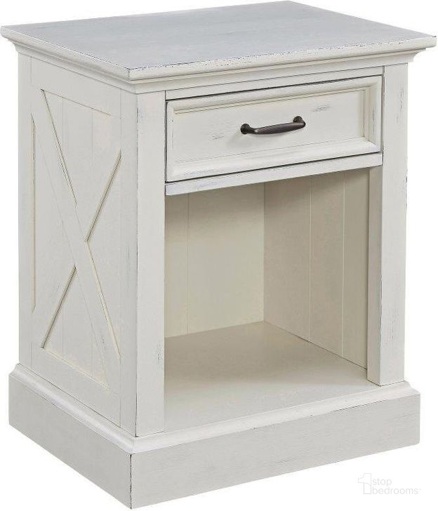 The appearance of Bay Lodge Off White Nightstand designed by Homestyles in the traditional interior design. This off white piece of furniture  was selected by 1StopBedrooms from Bay Lodge Collection to add a touch of cosiness and style into your home. Sku: 5523-42. Material: Wood. Product Type: Nightstand. Image1