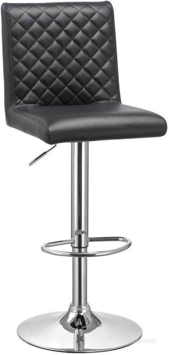 The appearance of Bay Peak Adjustable Swivel Bar Stool Set of 2 In Black designed by Best Master Furniture in the transitional interior design. This black piece of furniture  was selected by 1StopBedrooms from Bay Collection to add a touch of cosiness and style into your home. Sku: BN1145B. Material: Faux Leather. Product Type: Barstool. Image1