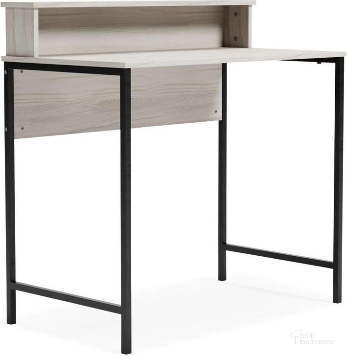 The appearance of Bayflynn White And Black 36 Inch Home Office Desk designed by Signature Design by Ashley in the transitional interior design. This white/black piece of furniture  was selected by 1StopBedrooms from Bayflynn Collection to add a touch of cosiness and style into your home. Sku: H288-14. Material: Metal. Product Type: Home Office Desk. Image1