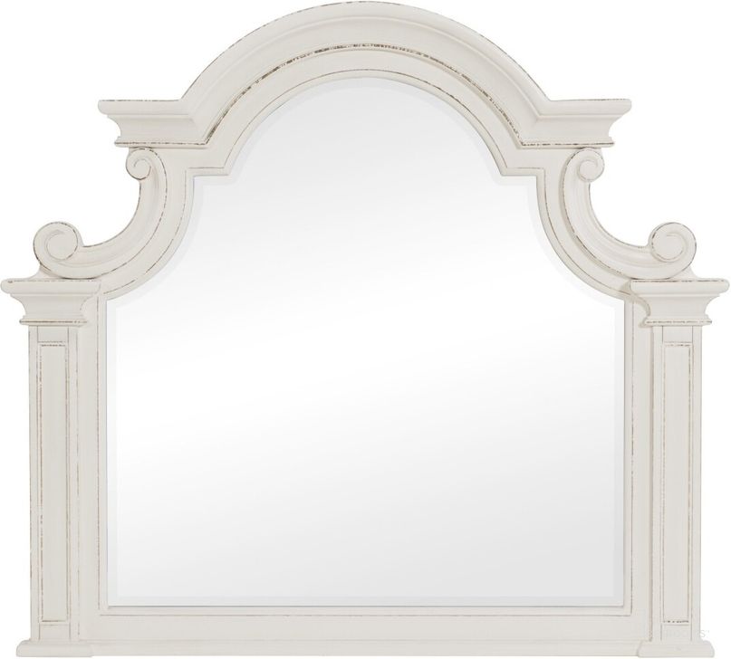 The appearance of Baylesford Antique White Mirror designed by Homelegance in the transitional interior design. This white piece of furniture  was selected by 1StopBedrooms from Baylesford Collection to add a touch of cosiness and style into your home. Sku: 1624W-6. Material: Wood. Product Type: Dresser Mirror. Image1