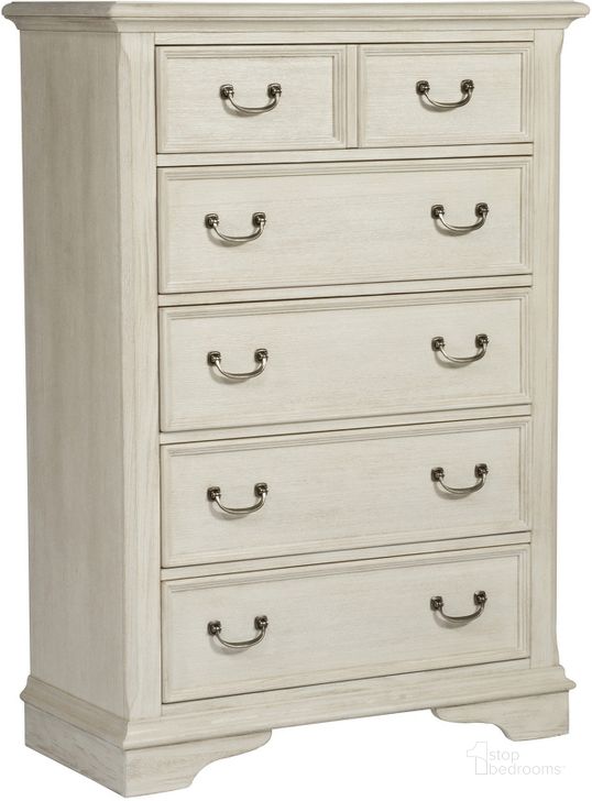 The appearance of Bayside White 5 Drawer Chest designed by Liberty in the transitional interior design. This white piece of furniture  was selected by 1StopBedrooms from Bayside Collection to add a touch of cosiness and style into your home. Sku: 249-BR41. Material: Wood. Product Type: Chest. Image1