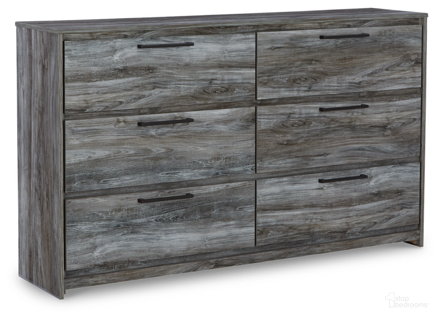 The appearance of Baystorm Gray Dresser designed by Signature Design by Ashley in the transitional interior design. This gray piece of furniture  was selected by 1StopBedrooms from Baystorm Collection to add a touch of cosiness and style into your home. Sku: B221-31. Material: Wood. Product Type: Dresser. Image1