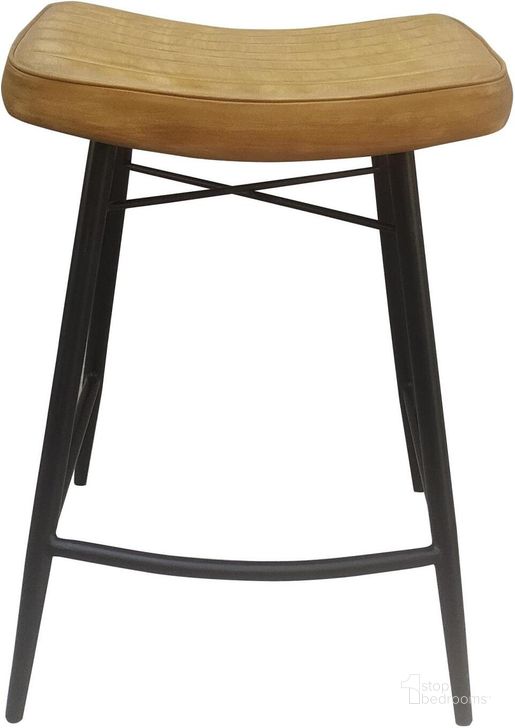 The appearance of Bayu Leather Upholstered Saddle Seat Backless Counter Height Stool Set of 2 In Antique Camel and Black designed by Coaster in the industrial interior design. This antique camel/black piece of furniture  was selected by 1StopBedrooms from Bayu Collection to add a touch of cosiness and style into your home. Sku: 109248. Material: Upholstered. Product Type: Counter Height Chair.